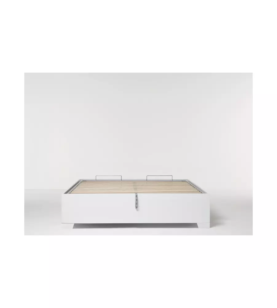 LETTO MATRIMONIALE CONTENITORE CON PIEDINI "BED BOX" BIANCO 160X190 CM